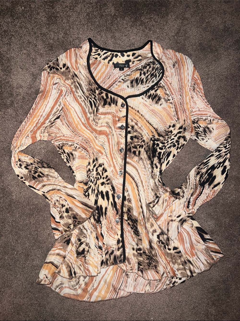 Flowy animal print blouse